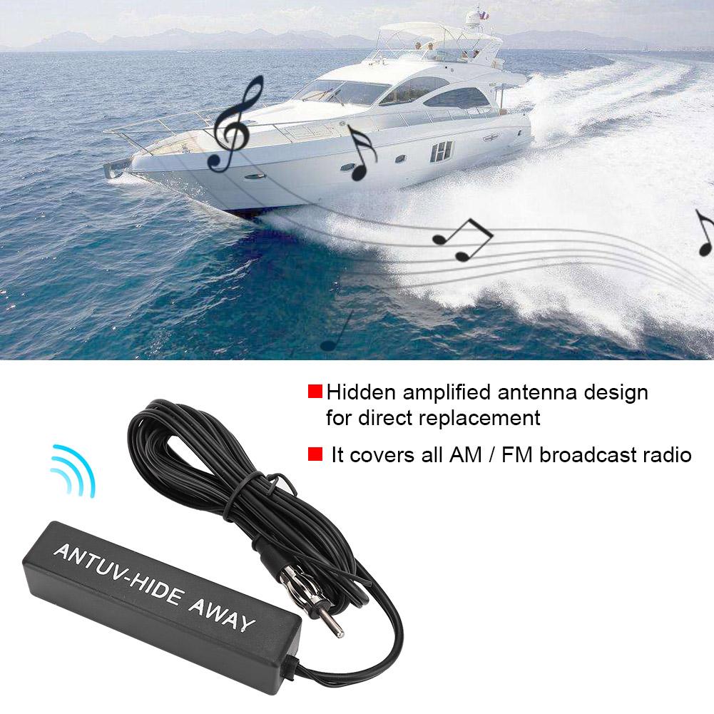 12V Universal Electronic Stereo AM FM Radio Hidden Amplified Antenna for Car Ship RV