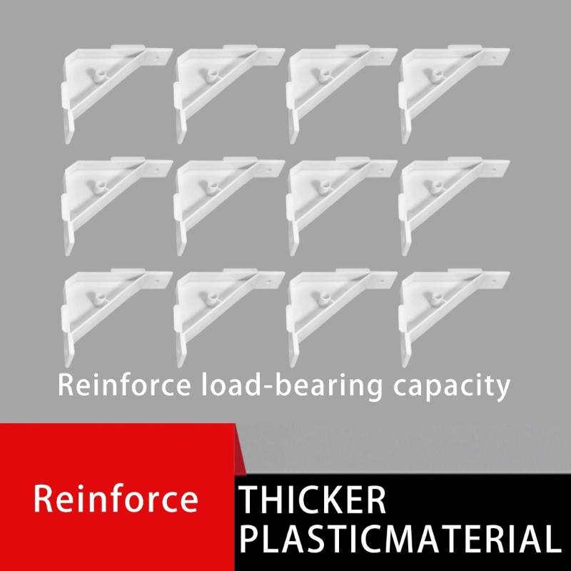 Pack of 12 Plastic 90 Degree Corner Bracket Rack for Secure Cabinet Countertops And Shelf Installation Furniture Support
