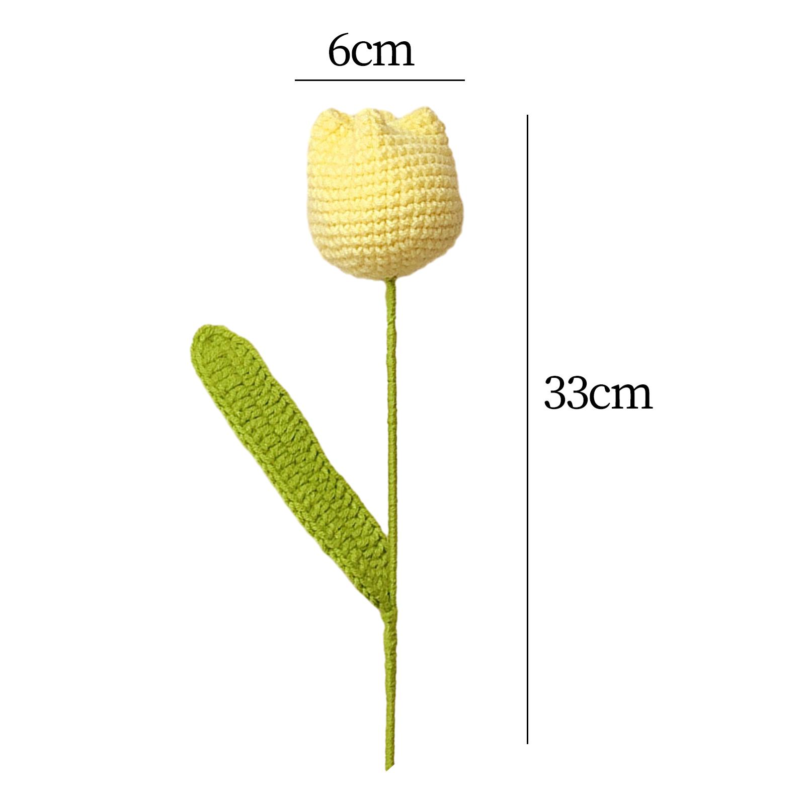 

Crochet Tulip Flower Artificial Flower Knitted Tulip Mother Day Gift for Girlfriend Wedding Valentine Anniversary Home Decor