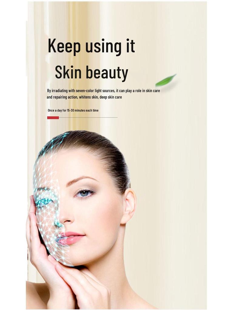 Dispozitiv de înfrumusețare cu terapie cu lumină rejuvenantă cu fotoni - Calmant, Hidratant, Design pliabil.