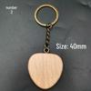 Square Beech Wood Keychain - Laser-Printed Wooden Pendant Gift