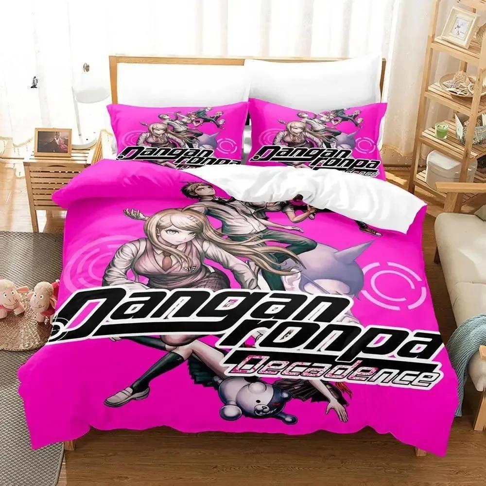 Fashion Anime Danganronpa Bedding Set Printed Bed Set With Pillowcase Bed Duvet Cover Soft Single Double Queen Super King Size