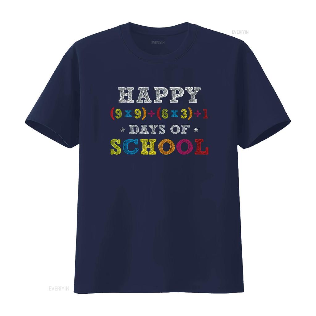 Math Formula 100 Days Of School T Shirt Kid Boys Girls Teacher vintage Washed Breathable Unisex Top For Everyday Wear