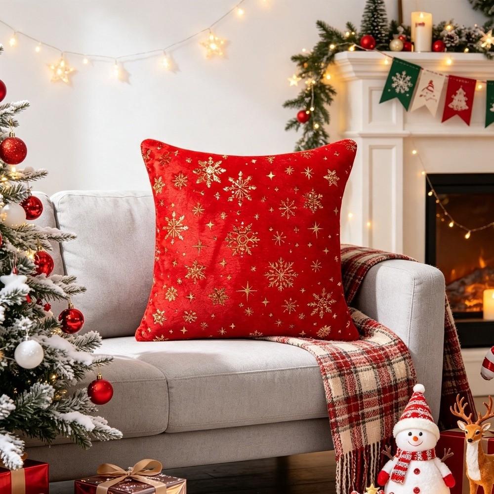 Reindeer Throw Cushion Case Plush Snowman Pillow Cover Christmas Pillow Covers Gift Giving