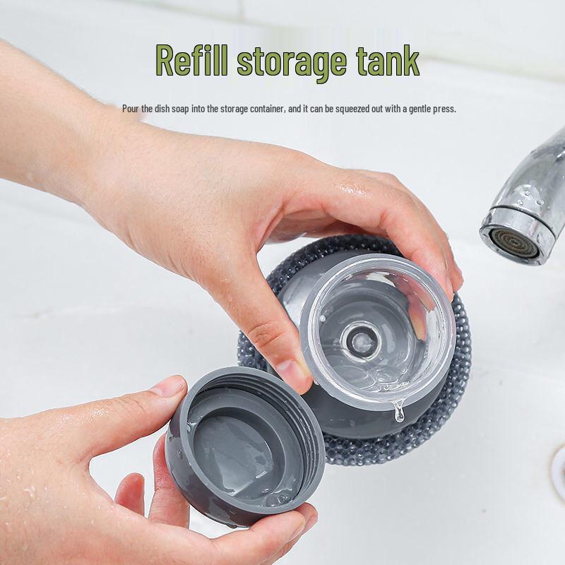 Durable Extra-Large Soft Bristle & Steel Wool Cleaning Brush