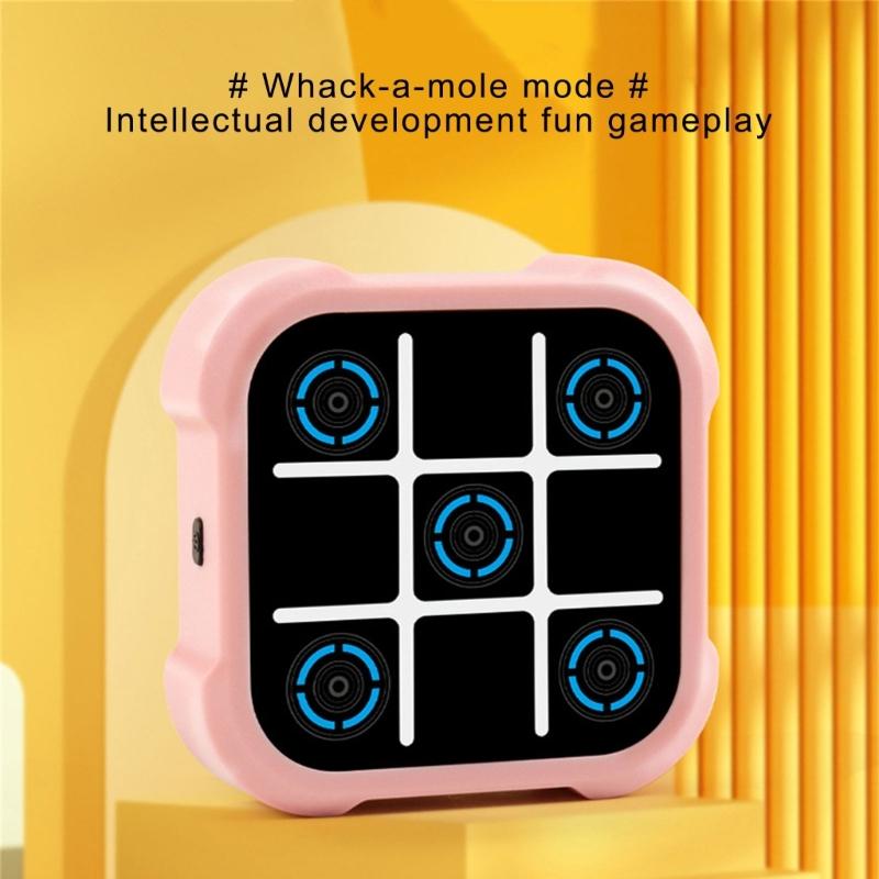 Travel Noughts and Crosses Game Board Game for Kid Adult, 4 In 1 Handheld Puzzle Game Toy Electronic Educational Game