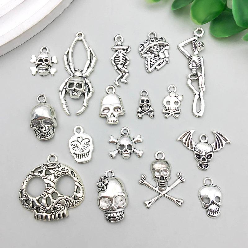 

Retro Halloween Skull Alloy Charm for DIY Earrings & Bracelets