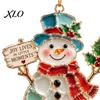 Festive Party Decor 2Pcs Sea Glass Christmas Ornament, Seaglass Heart Bird Angel Tree Star Holiday Supplies Snowman Pendant, Handmade Xmas Hanging
