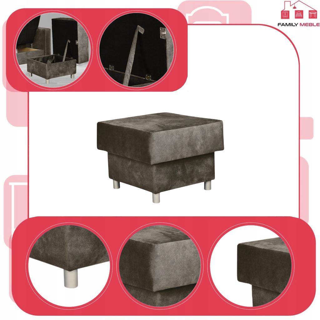 Sofa Corner Sofa Alicja with Pouf Sofa Sofa Bed Family Meble Graphite