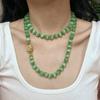 National Style Retro Fruit Green Artificial Opal Rose Buckle Necklace Collarbone Chain Long Sweater Chain