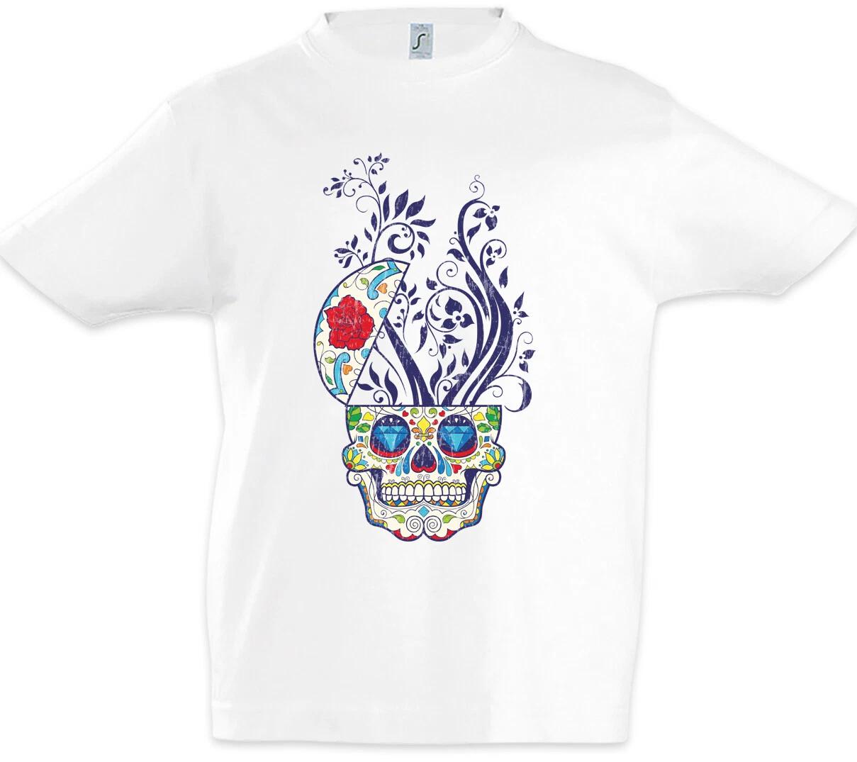Growing Sugar Skull Plant Kids Boys kids boys T-Shirt Holi Tattoo Tattooist Skull 140