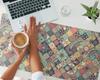 Protective Vinyl Mat For Companies And Offices Floral Patchwork 100X50 Cm