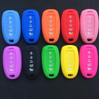 Silicone Car Key Cover Case For Hyundai Palisade 2021 Ix35 Tucson Accent Santa Fe Solaris ELANTRA Azera 5button Key Accessories
