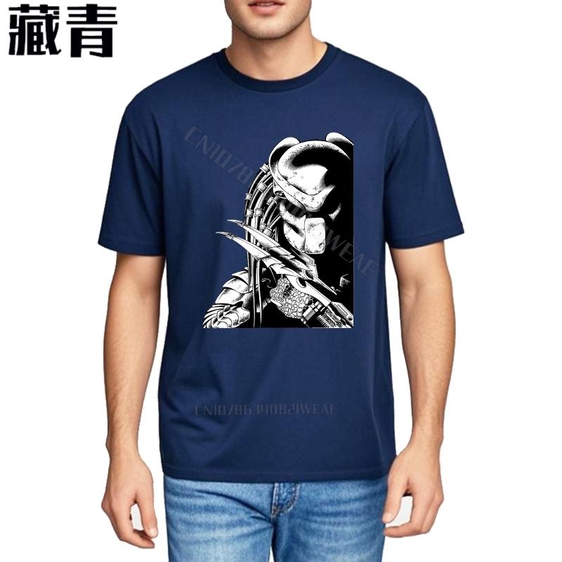 Tshirt Men Workout Minimalist Tshirt Alien Predator Artwork On Black Soft Plus Size Tshirt Stylish Summer Tshirt Daily Wear