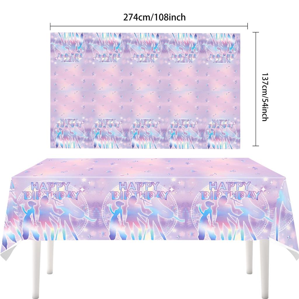 Colorful Demon Hunter Girls Party Tableware Set with KPOP Birthday Plates & Pull Flags Decorations