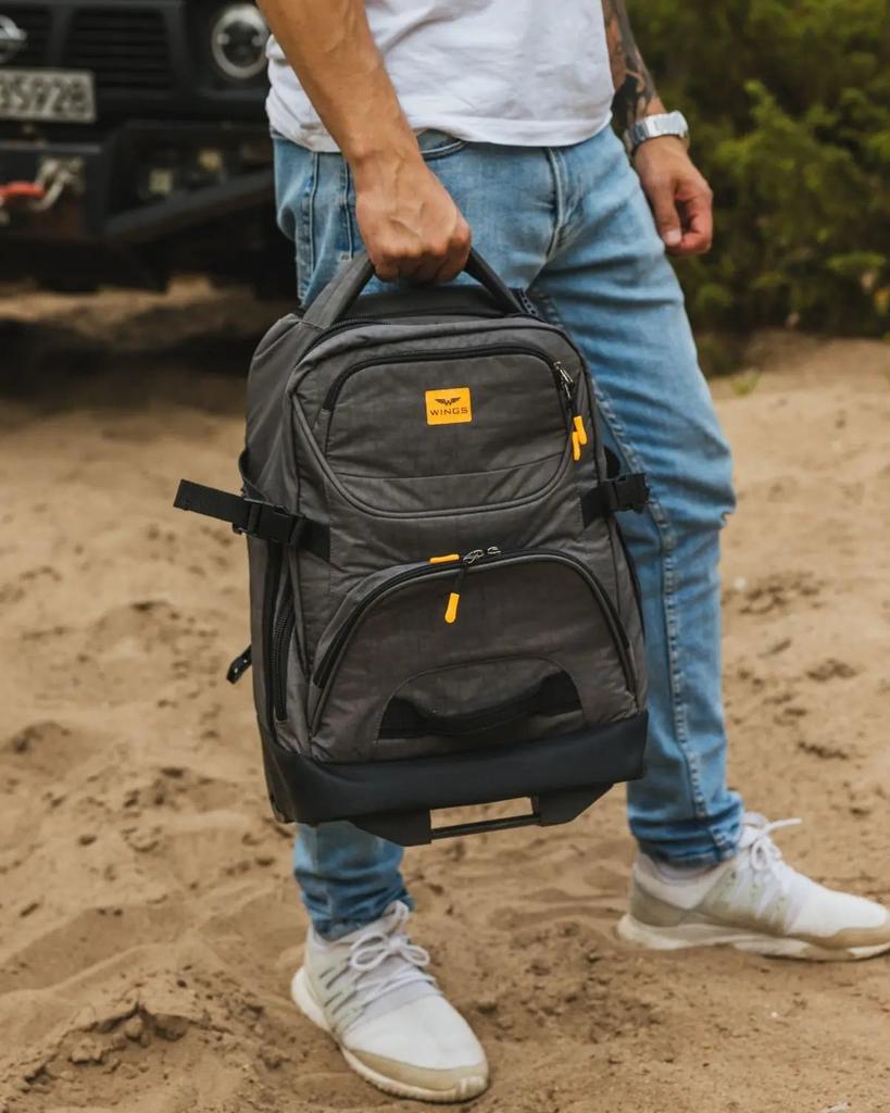 Wings Backpack With Wheeled Bag Function Turnstone 1816 Dark Grey