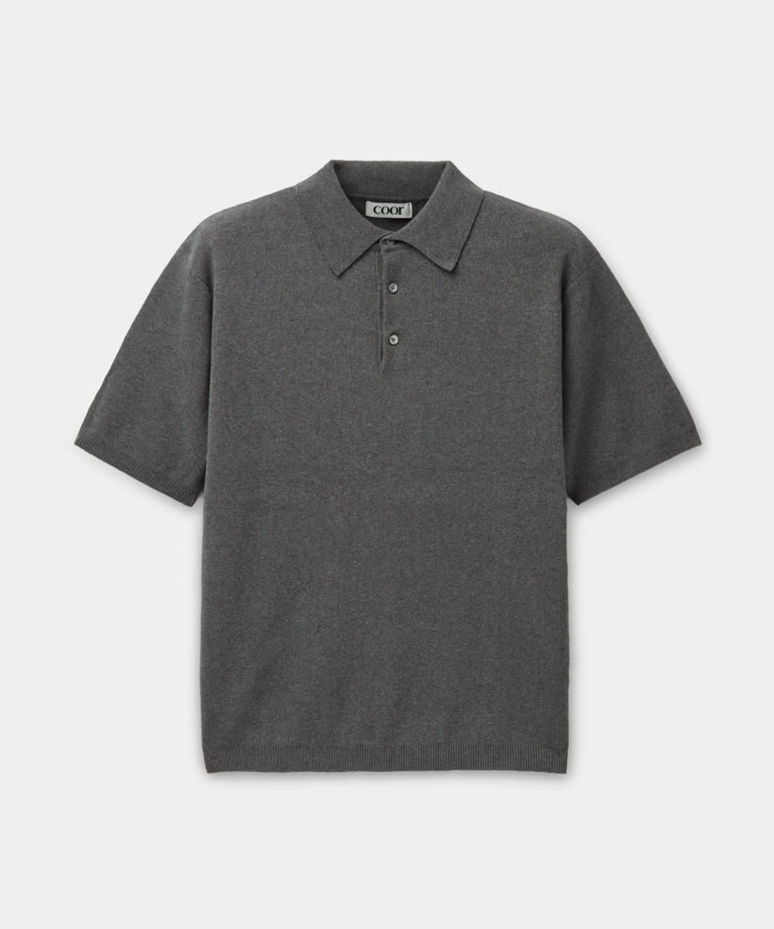 Kueo Compact Sandy Polo Knit (Charcoal Gray)
