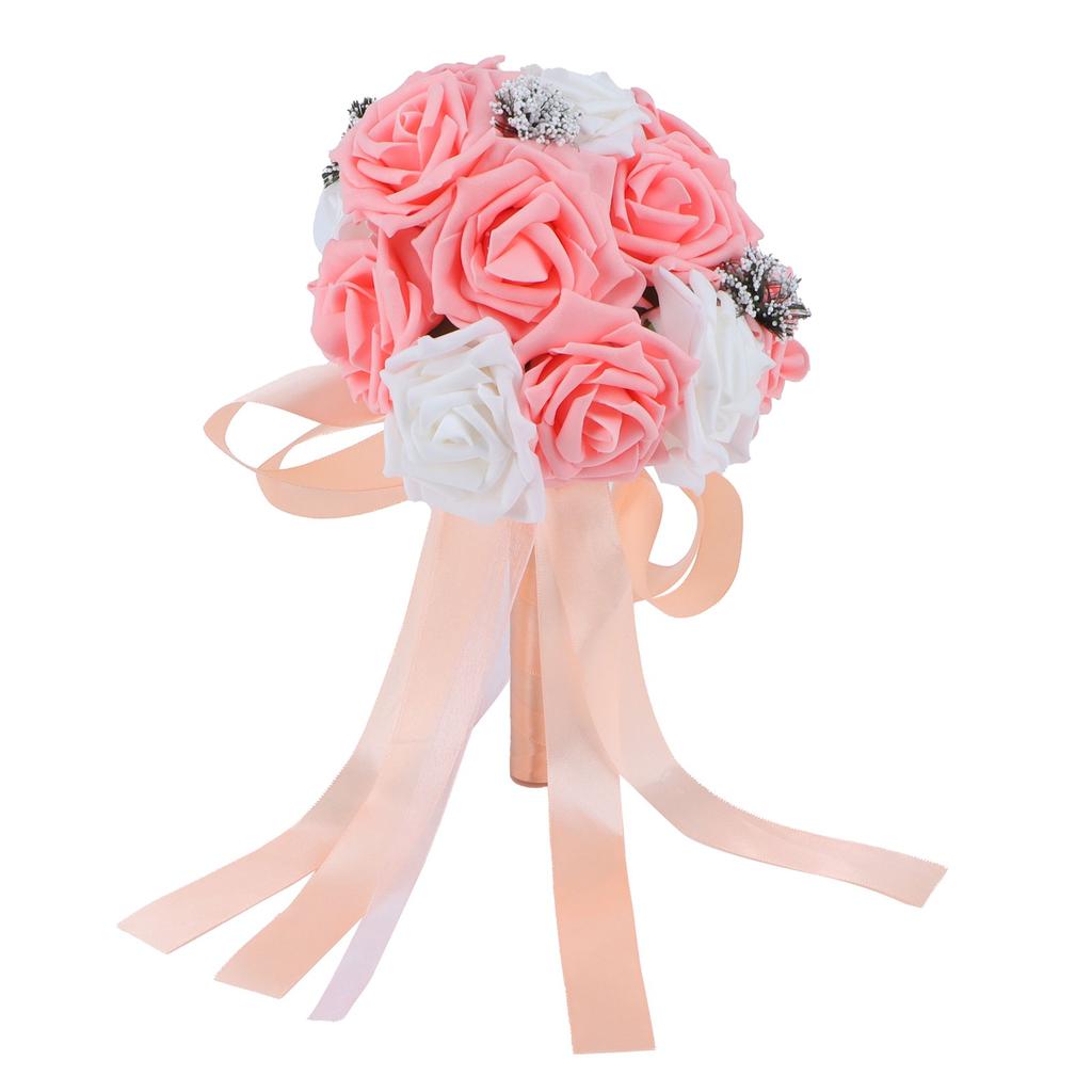 Bridal Bouquet PE Artificial Flowers Bunch for Wedding Stage Office Home Decoration
