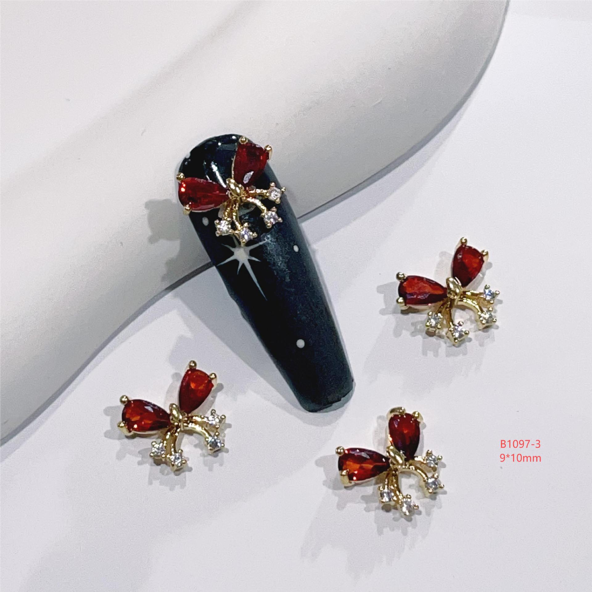 

3D Жемчужный Сплав Галстук-бабочка Украшение для Нейл-арта с Цирконом