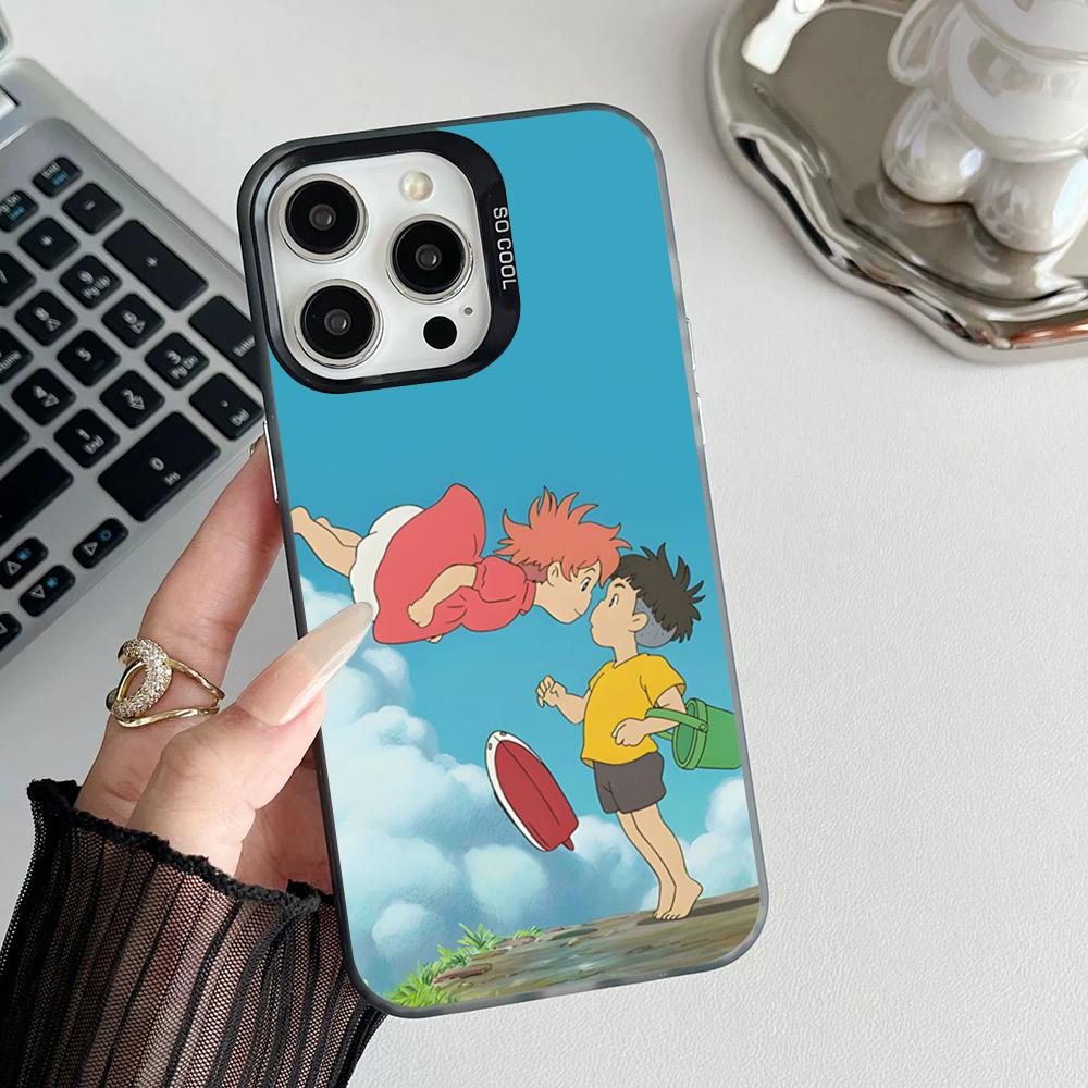 Anime P-ponyo Phone Case Matte Colored Silver For Iphone 17 16 15 14 Pro 13 12 Air Plus 11 7 8 Max Luxury Cover