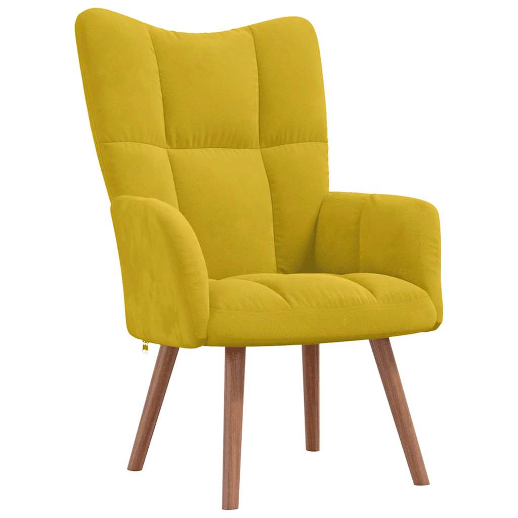 Vidaxl Armchair, Mustard Yellow, Upholstered In Velvet