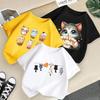 Children's Casual Short-sleeved T-shirt - Summer Boys' and Girls' Casual Cute Cat T-shirt