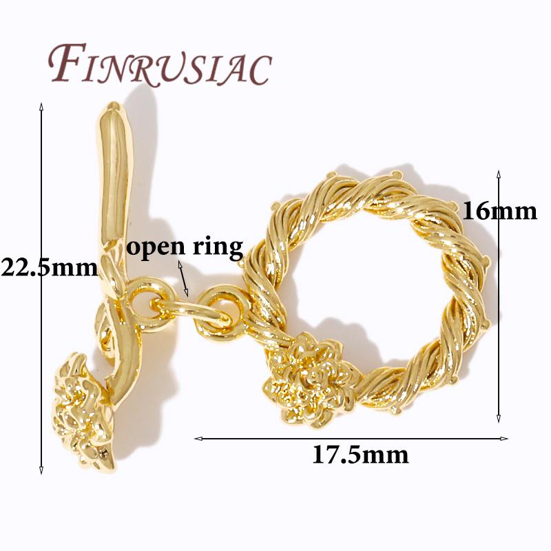 

2/4Pcs 18K Gold Plated Bracelets Clasps Connector Findings,OT Clasps/Toggle Clasp For Jewelry Making Supplies DIY Accessories 2 pieces