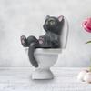 Cat Figurine Funny PVC Inspired Hand-crafted Toilet Series Cat Sculpture   Cat Statue  Party Supplies
