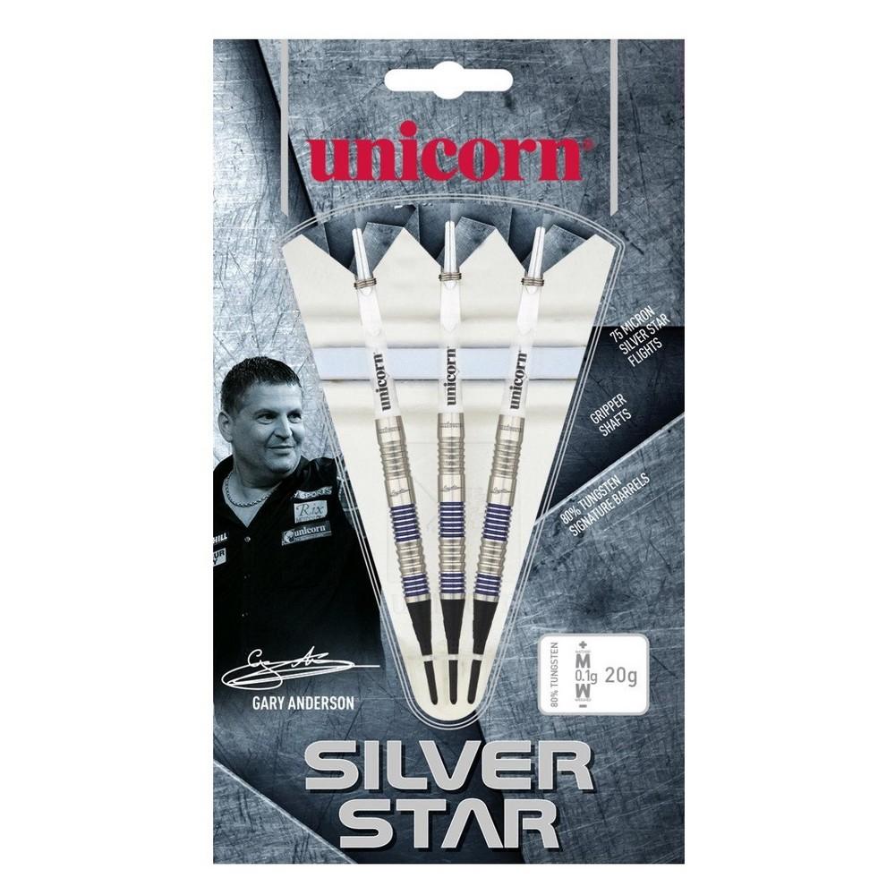 Unicorn Gary Anderson Silver Star Tungsten Darts (Pack of 3)
