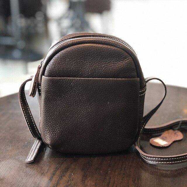 Leisure Nature Soft Cow Leather Women Small Mobile Phone Bag Versatile Shoulder & Crossbody Bags