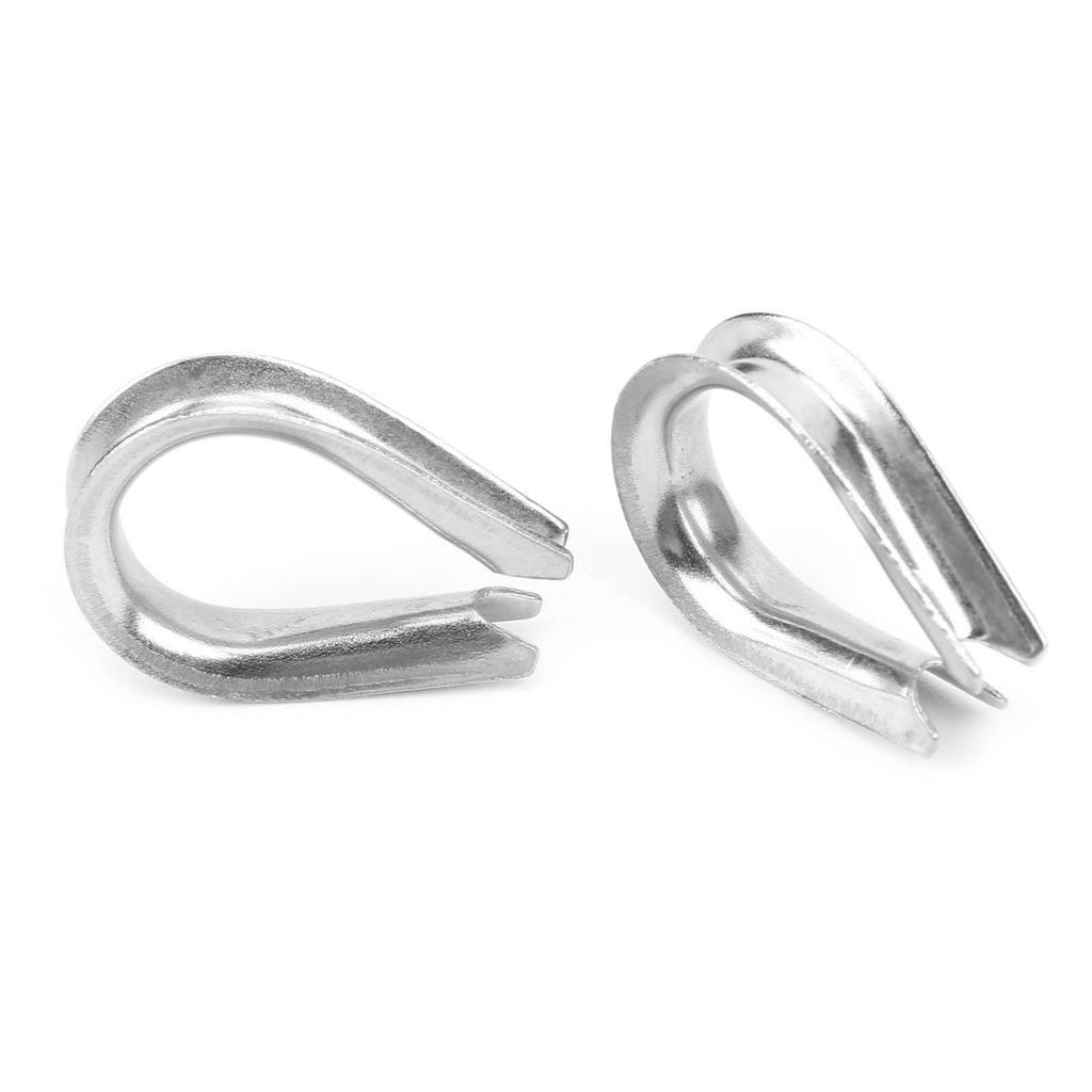 50Pcs U Type Clamps 304 Stainless Steel Wire Rope Clips Protection Heart Ring Kits Universal M4