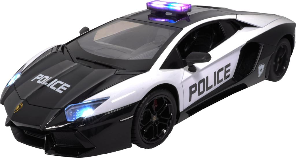 Happiness Lamborghini Adventador Police 1/14 R/C Car 2.4 GHz Flashing Lights Headlights & Taillights Ages 6 Plus