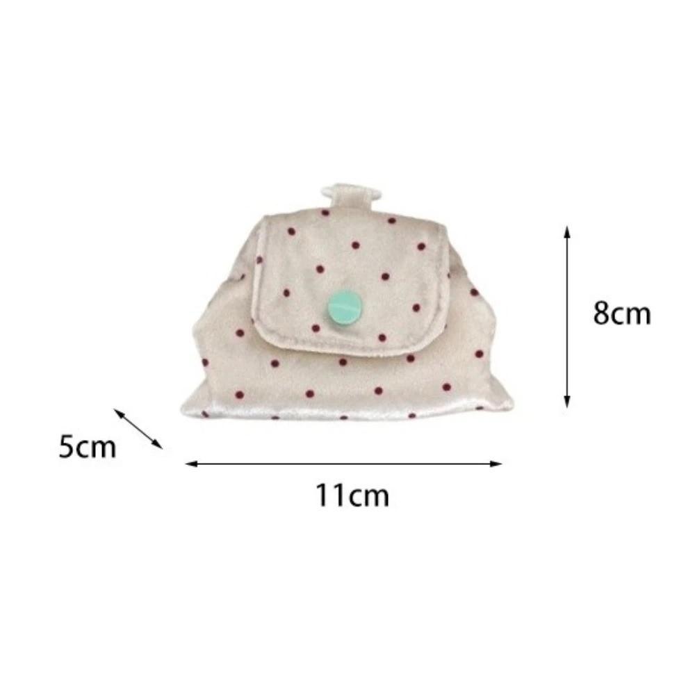 New Multi-purpose Mini Makeup Pouch Portable Lightweight Coin Purse Snap Button Design Key Storage Bag Korean Style