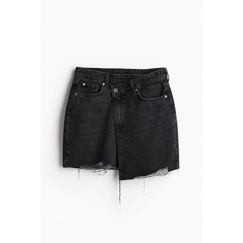 

HM Women s Autumn Overlapping Waist Denim Skirt 1221328
