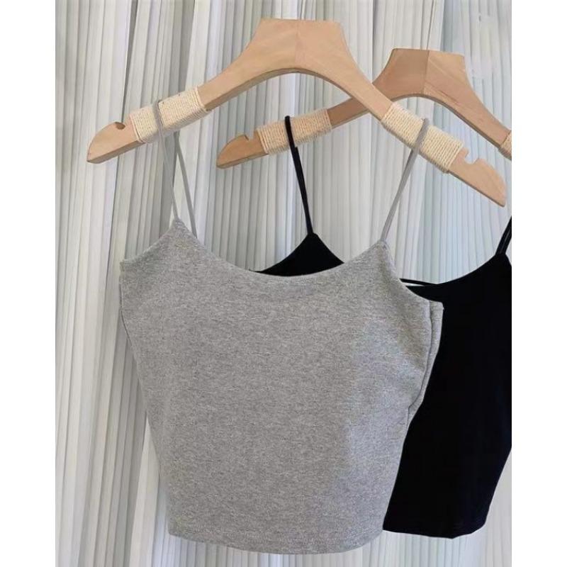 

Короткая подвесная майка Spicy Girls с нагрудниками, женская весенняя удобная спортивная верхняя одежда, облегающий топ без рукавов, подкладка one size