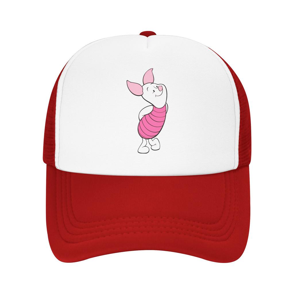 Winnie the Pooh piglet Outfits Mesh Trucker Hat Unisex Breathable pink pig Mesh-back Sun Caps Casual Adjustbale
