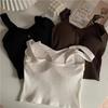Women's Y2K Cropped with Bra Pads Summer Corset Korean Suspenders Vest Sexy Camisole Slim