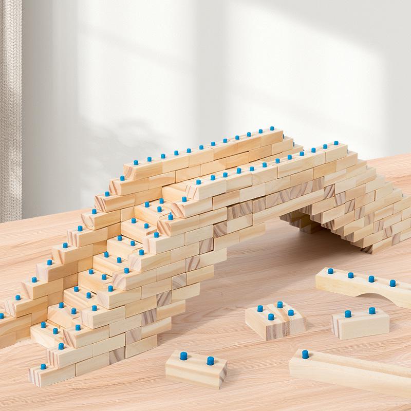 Educational Wooden Building Blocks for Kids – Creative Construction and Brain-Teasing Table Game