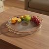 Round Serving Tray with Handles Light Elegant Design Decorative Versatile Snack Platter