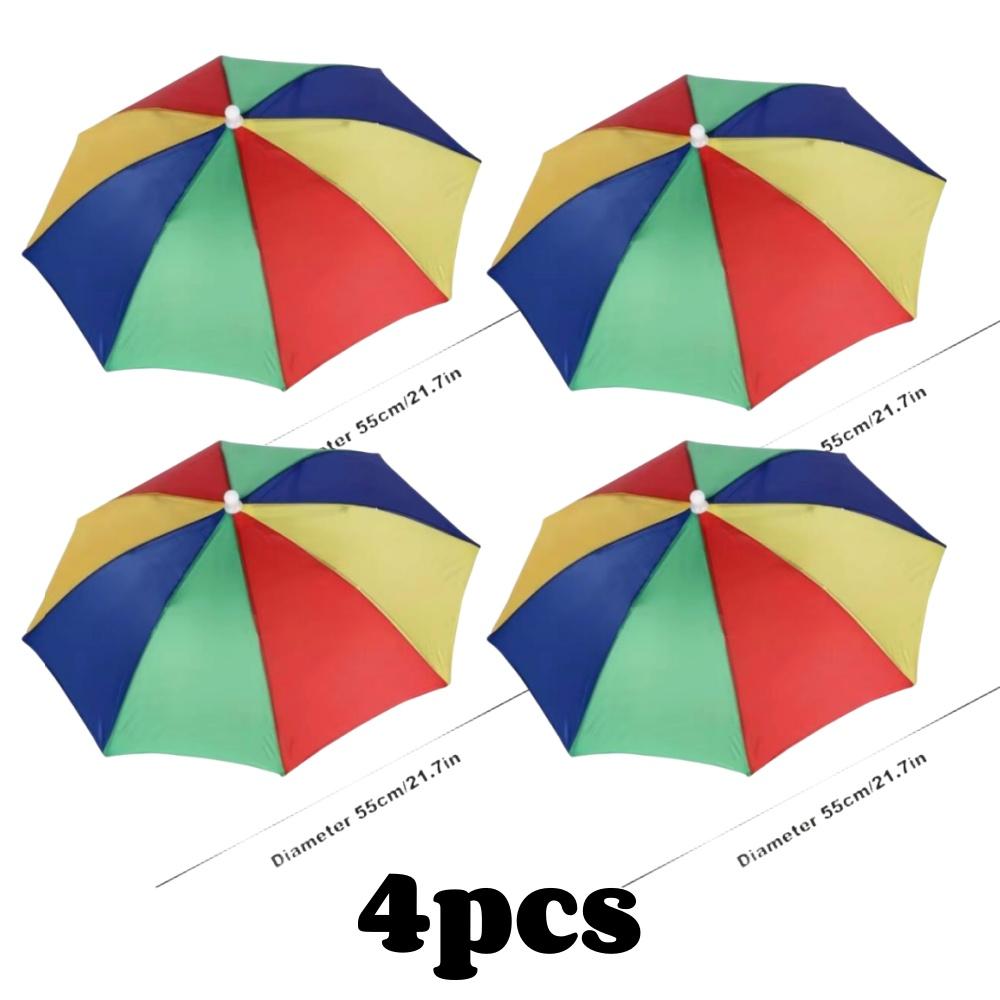 Foldable Headwear Umbrella Portable Waterproof Fishing Hat 55CM Hands-Free Rain Hat For Hiking Camping Camouflage Umbrella Adult