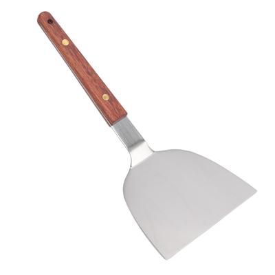 Wooden Handle Barbecue Spatula Stainless Steel Teppanyaki Spatula Grill Scraper  Kitchen