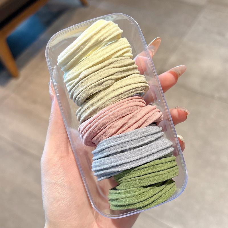 Colorful Hair Elastics Ties Band Ponytail Holders Rope Scrunchies Hoop Hairband for Woman Men Girls Thin Hairstyle Accessory