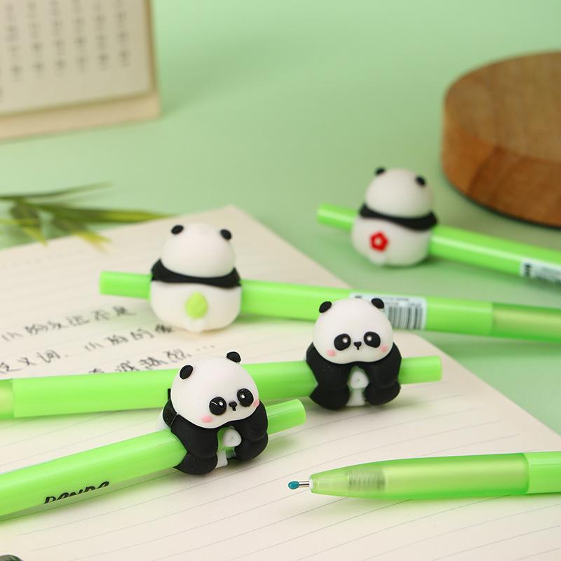 36pcs Panda Soft Rubber Panda Press Neutral Pen 0.5mm Mechanical Student Cartoon Prize Pen Stationery Neutral Pen Student Stationery Writing Pen