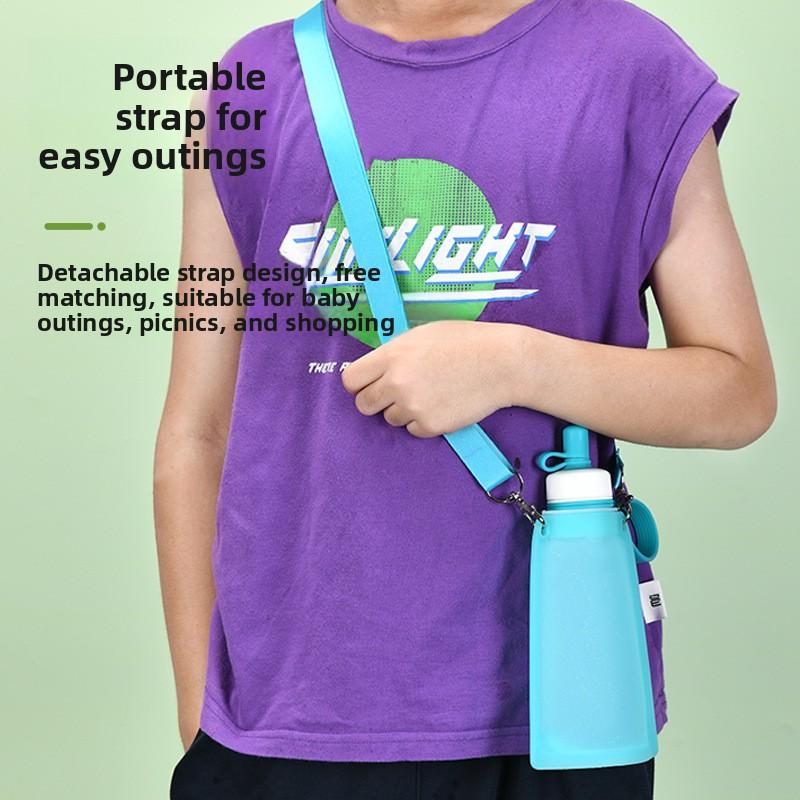 Children's Food Grade Folding Outdoor Student Sports Anti-choke Portable Water Cup