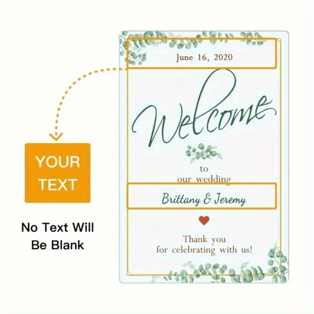 Welcome To Our Wedding Personalized Metal Sign, Wedding Ceremony Reception Decor красный