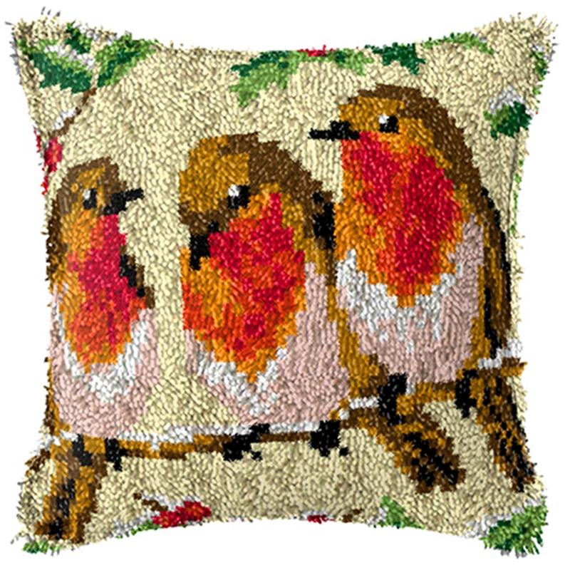 Cartoon Animal Pillow Embroidery Latch Hook Kit Carpet Undefined Latch Hook Rug Button Pad Set Smyrna Package Knooppakket Kits