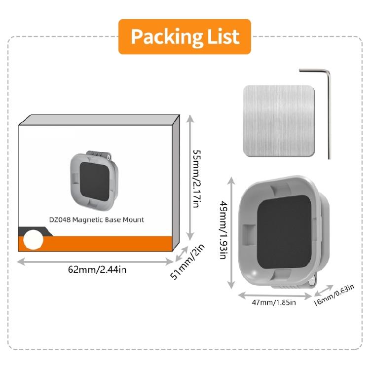 Durability Magnetic Camera Mount with Adhesive Iron Plate for GO Ultra Foldable Quick Detach Design MultiPosition Shoot
