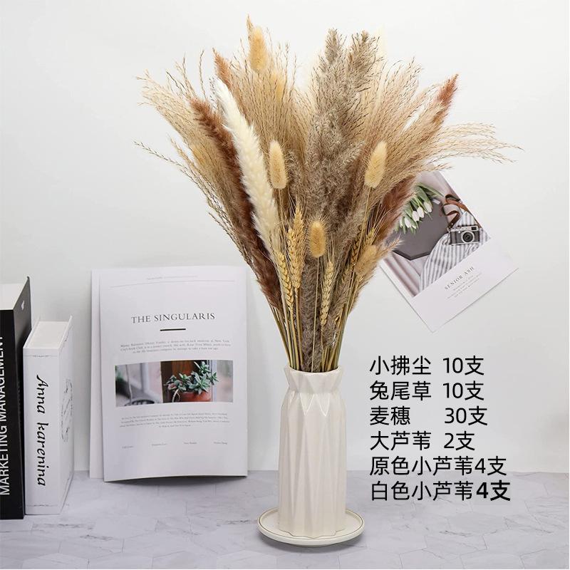 Combination Dried Bouquet, Small Reed Hare Tail Grass Whisk Dust Nordic Style Home Decoration Flower Arrangement Mix And Match Dried Flowers