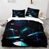 Drum Kit Duvet Cover Set Classical Music Comforter Cover Musical Instrument Lightning Pattern Quilt Cover For Kids Boys Teens