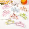 New Korean Print Flower Hair Claw Crab Print Hairpin Plastic Women Hair Clip Clamps Large Size Hair Accessories Girl Halloween